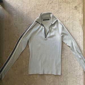 Abercrombie & Fitch, mock neck, 3/4 zip with stripe down arms